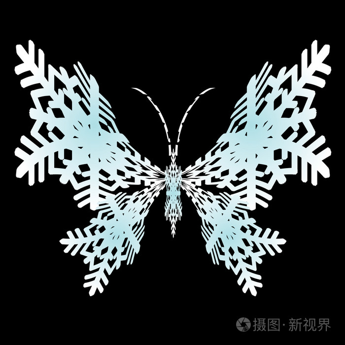 雪蝴蝶矢量插画