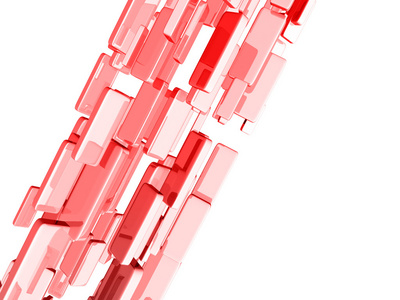红色 3d 多维数据集与有光泽的灯光效果