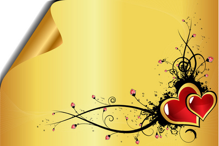 Beautiful golden Valentines day background