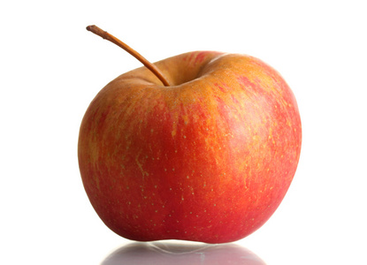 熟透的红苹果，孤立在白色
