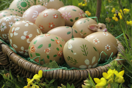 复活节庆祝活动。鸡蛋