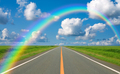彩虹在直道图片