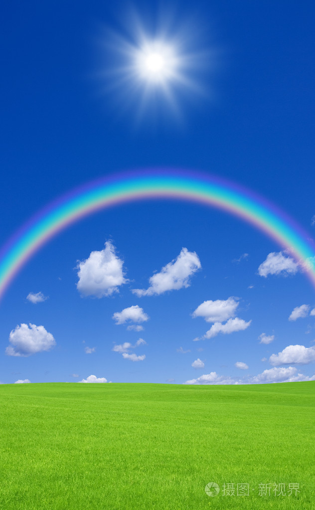绿草和彩虹