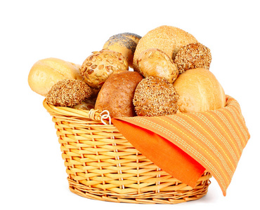 在一个篮子里的面包