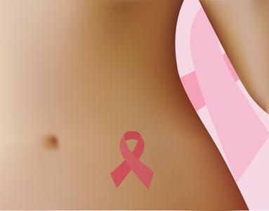支持癌症的女人的粉红徽章