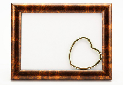 四个帧用于输入文本与螺钉和心贺卡与心中的帧帧与心对情人节心形图案