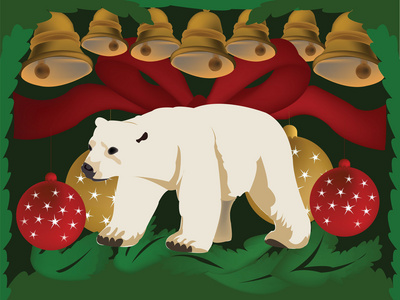 与北极熊圣诞设计