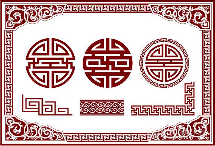 向量组的东方中国设计元素
