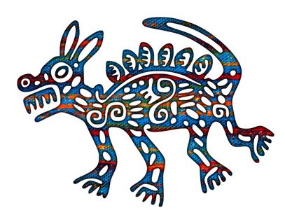 墨西哥的阿兹台克土狼图