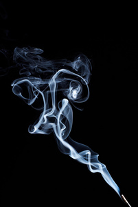 抽象烟雾从线香