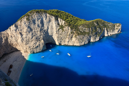 扎金索斯，希腊的 navagio 海滩