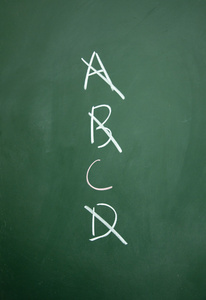 ABCD 选择用粉笔写在黑板上
