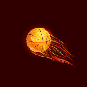 在火焰中飞篮球球