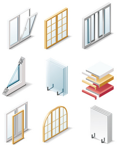 矢量建筑产品图标。第 4 部分。windows