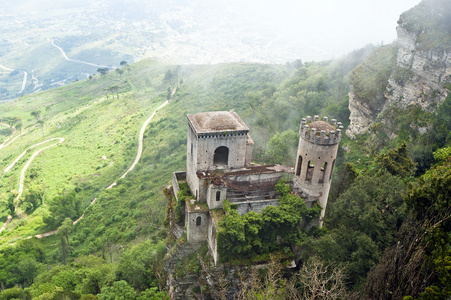 维纳斯城堡在埃里塞，西西里岛，意大利