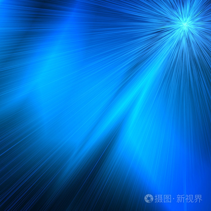 爆炸光线和蓝色背景设计