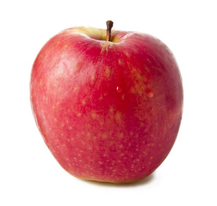 熟透的红苹果。在白色背景上孤立