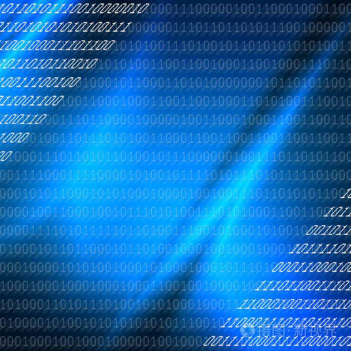 蓝色的二进制代码背景, 互联网或新的技术理念