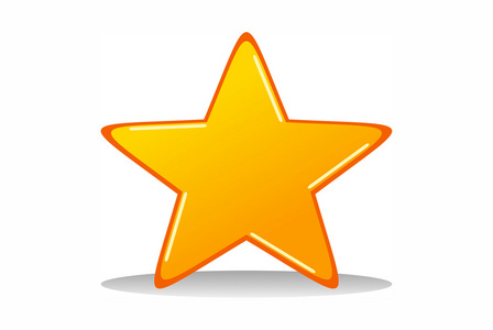 在白色背景上的黄星照片