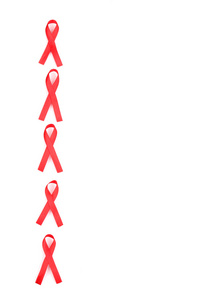 艾滋病认识红丝带白色上孤立