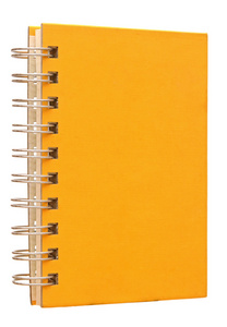 黄色便笺簿隔离在白色背景上