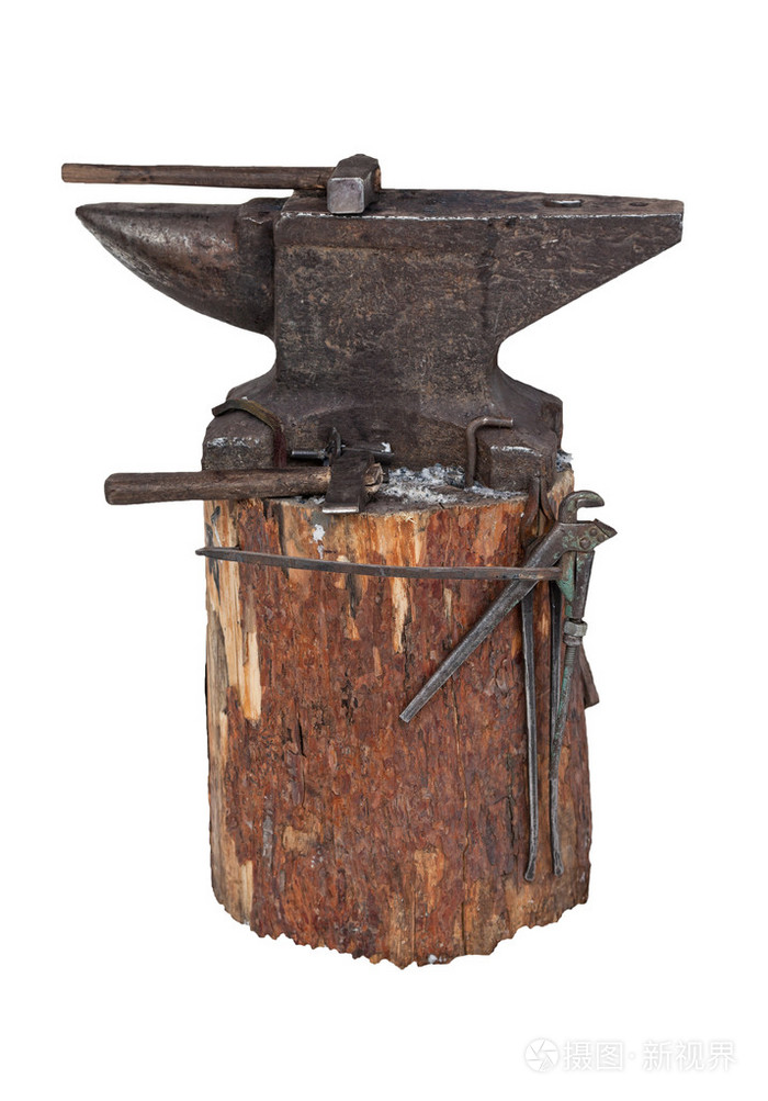 铁匠工具在白色背景上孤立