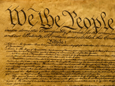 美国宪法羊皮纸照片