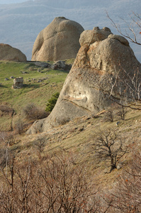 美丽 demirji 岩石，鬼魂谷著名乌克兰天然河