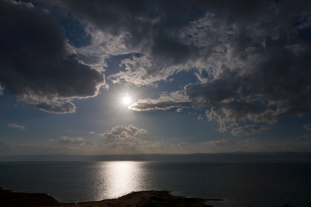 约旦死海的日落
