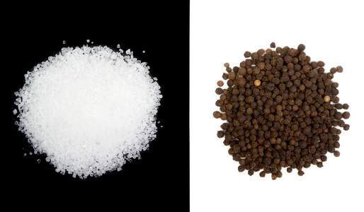海盐和胡椒分离照片