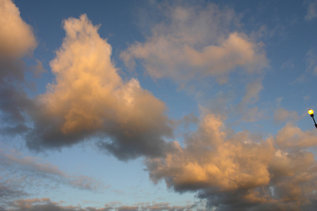 Clouds n a dark blue background