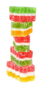 塔孤立的有色的水果糖果