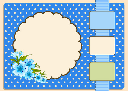 拼贴画花边与蓝色图案花的方式图片