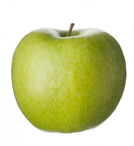 在白色孤立的水果 绿色苹果