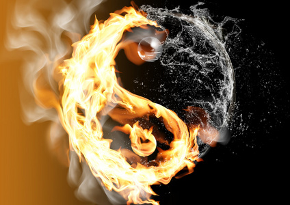 火焰火水反射图片