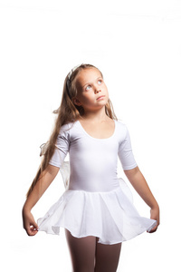 跳舞孤立上白色的小芭蕾舞演员