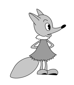 在白色背景上绘制的小狐狸，矢量 illustratio