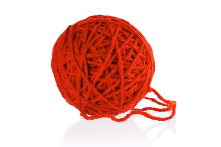 红色毛线球照片