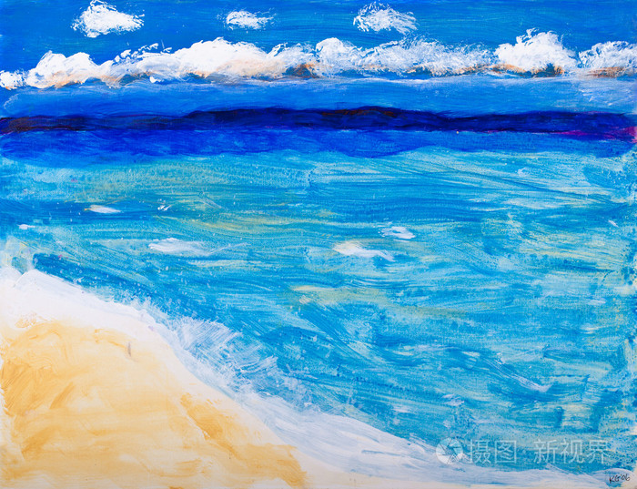海滩和海洋度假绘画