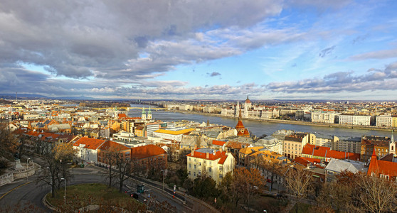 匈牙利布达佩斯城市的全景视图图片