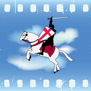 电影骑士中世纪的武士,十字军矢量背景设置概念击剑运动剪影矢量背景