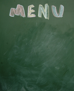 黑板上用粉笔写的菜单标题图片
