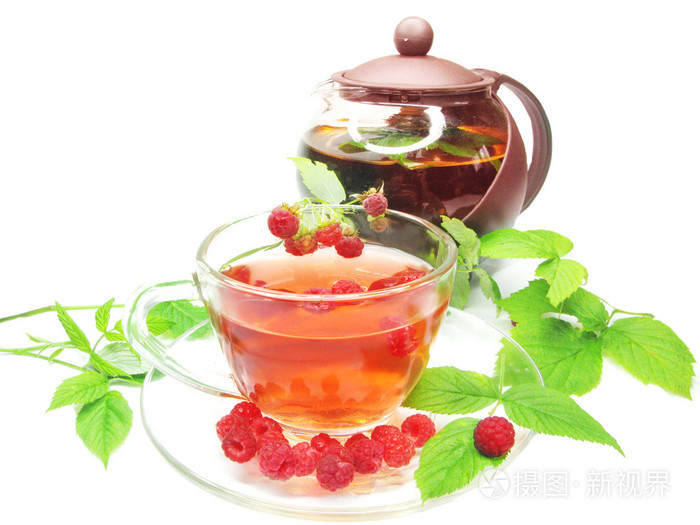 树莓红色水果茶