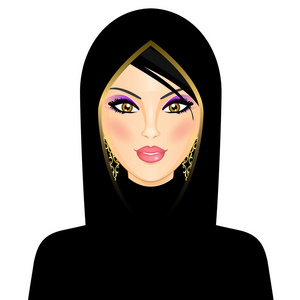 阿拉伯女人矢量插画