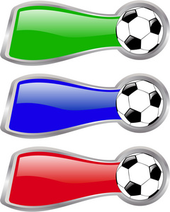 矢量彩色足球旗帜集图片