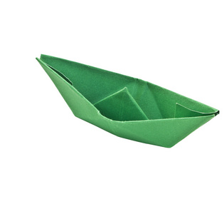 绿色船折纸