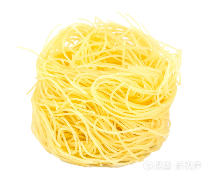 意大利面条意大利面白色上被隔绝的部分