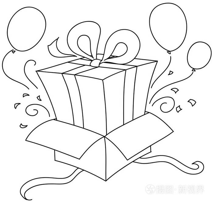 着色惊喜礼物插画-正版商用图片0w0nl7-摄图新视界