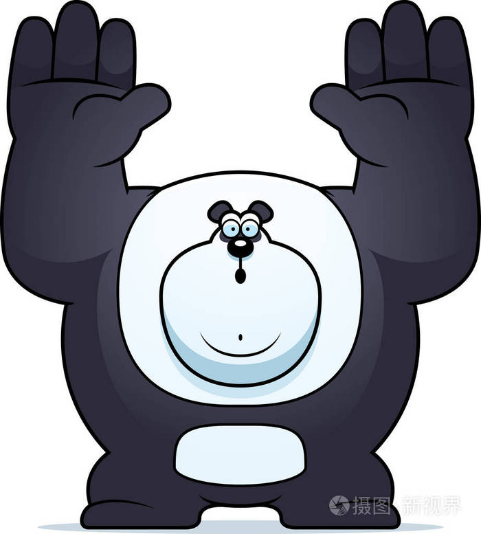 卡通熊猫投降