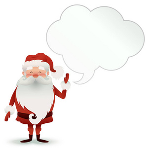 快乐圣诞老人字符为设计横幅 明信片 传单和更多的气泡。插图圣诞